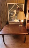 Coffee Table, Lamp & Art