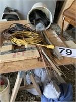 1/4 roll of copper tubing misc rods etc.