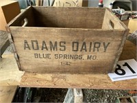 Wooden Box Adams dairy Blue Springs, Mo.
