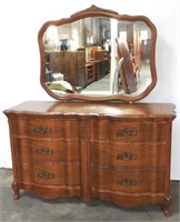 French bow front dresser with mirror