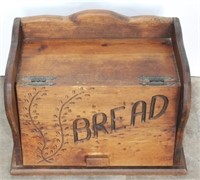 Vintage wooden bread box