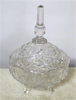 Pressed glass candy dish