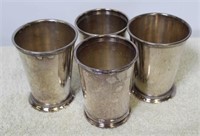 Set of 4 Silver Plated Mint Julep Cups