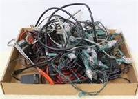 Tray Lot of Electrical Cords & Xmas Lights