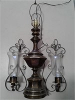 Brass Lamp & Wall Sconces