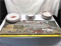 Coca-cola Table Runner Plates Bowls