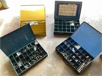 (4) Metal Organizers With Contents