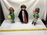 Vintage Dolls - Girl Scout - Nurse - Baseball