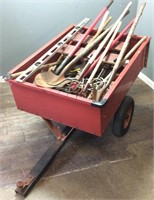 GARDEN CART WITH LANDSCAPING TOOLS