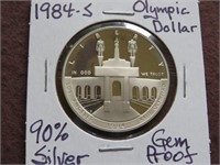 1984 S OLYMPIC DOLLAR 90% GEM PROOF