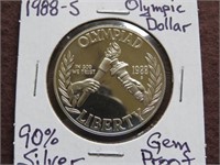 1988 S OLYMPIC DOLLAR 90% GEM PROOF