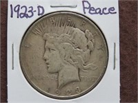 1923 D PEACE SILVER DOLLAR 90%