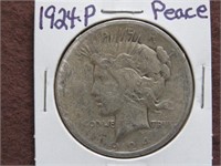 1924 P PEACE SILVER DOLLAR 90%