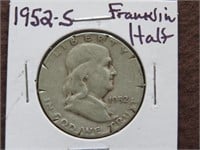 1952 S FRANKLIN HALF DOLLAR 90%