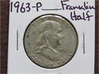 1963 P FRANKLIN HALF DOLLAR 90%