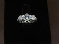 WHITE SAPPHIRE STAMPED 925 RING SIZE 5.75
