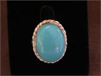 TURQUOISE STAMPED 925 RING SIZE 8