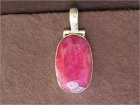 RUBY STAMPED 925 PENDANT