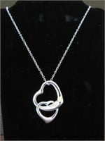 20" HANGING HEARTS STAMPED 925 NECKLACE