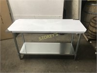 2472 Stainless Table - Gal Leg/Shelf