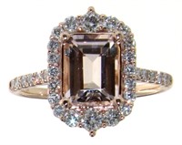 14kt Rose Gold 1.99 ct Morganite & Diamond Ring