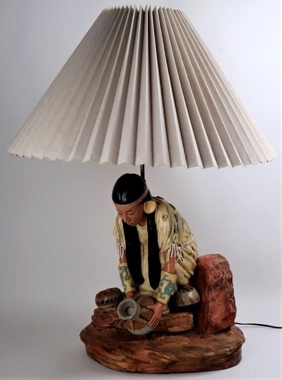 Echt niet Verdachte eigendom Florentine Art Studio Chalkware Lamp | 345 Auction