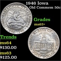 1946 Iowa Old Commem 50c Grades Select+ Unc