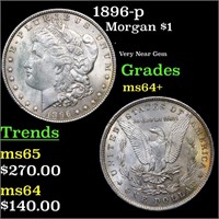 1896-p Morgan $1 Grades Choice+ Unc