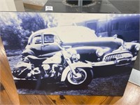 Harley Picture with Buick 36"x48"