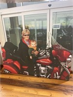Woman & Child on Harley  72"x72"