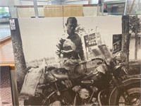 Guy Standing Next to Old Harley 60"x72"