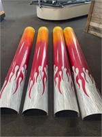 (4) Harley Pole Covers with Flames  120"x36"