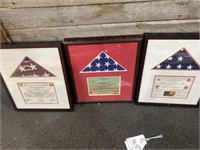 (3) Harley Flag Certificates