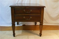 Vintage Rectangular Side Table with Two Drawers