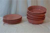 Fiesta ware Rose Pink Bowls and Salad Plates