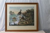 Framed 1965 "The Cares of the Family" color litho