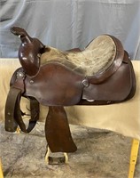 Western Leather Saddle, 15" Seat