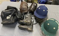 Riding boots, Helmets, Leather Knee Guards, Bag