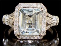 14kt Gold 3.75 ct  Aquamarine & Diamond Ring
