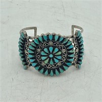 HANDCRAFTED STERLING SILVER TURQUOISE CUFF