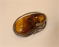 Amber & Natural Materials Pendant/Brooch