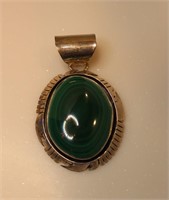 Sterling Silver & Malachite Pendant