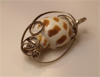 Scaphella Shell & Silver-Plate Pendant