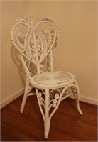 White Wicker Chair - Damaged