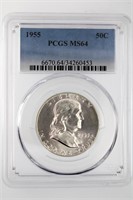 1955 Franklin .50 PCGS MS-64