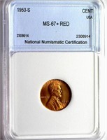 1953-S Cent NNC MS-67+ RED