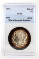 1881-S Morgan NNC MS-65