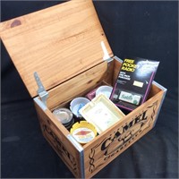 CAMEL CIGARETTES WOOD CRATE w ASHTRAYS OTHER