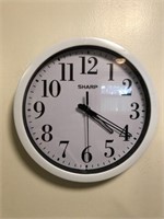 Sharp battery operated wall clock, 10"