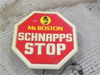 Mr. Boston Schanpps Stop lighted sign